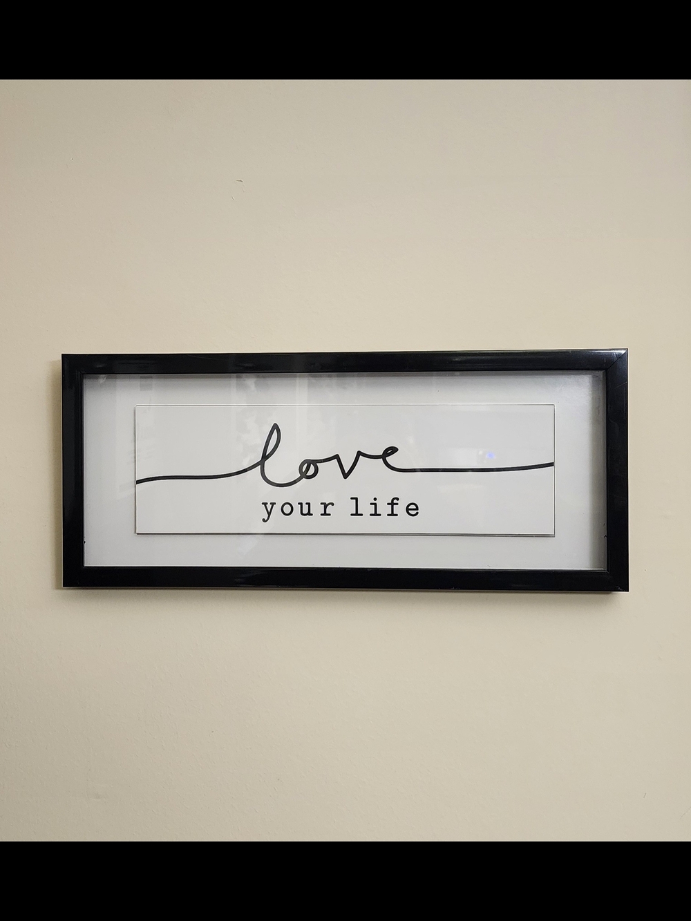 Love Your Life Framed Wall Art - Black & White
